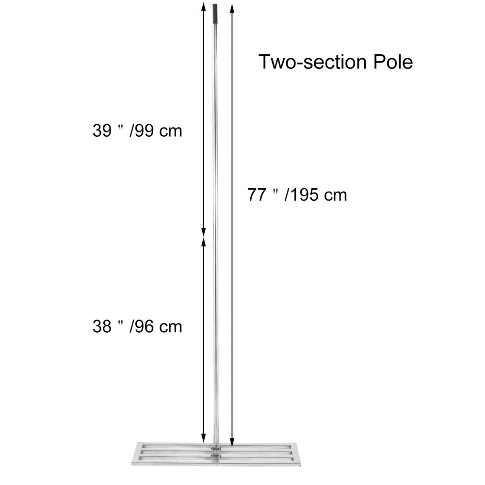 AMITOOLS Lawn Leveler Tool 17 x 10 in, Lawn Leveling Rake with 77 in Long Handle, Soil Leveling Tool Stainless Steel, Leveling Soil Dirt or Sand Ground Surface for Yard Garden Ground and Golf Lawn