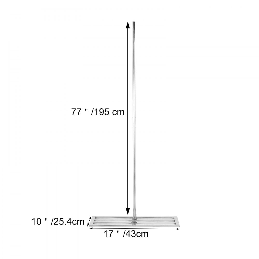 AMITOOLS Lawn Leveler Tool 17 x 10 in, Lawn Leveling Rake with 77 in Long Handle, Soil Leveling Tool Stainless Steel, Leveling Soil Dirt or Sand Ground Surface for Yard Garden Ground and Golf Lawn