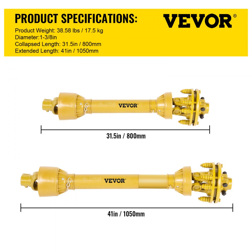 AMITOOLS PTO Shaft, 1-3/8