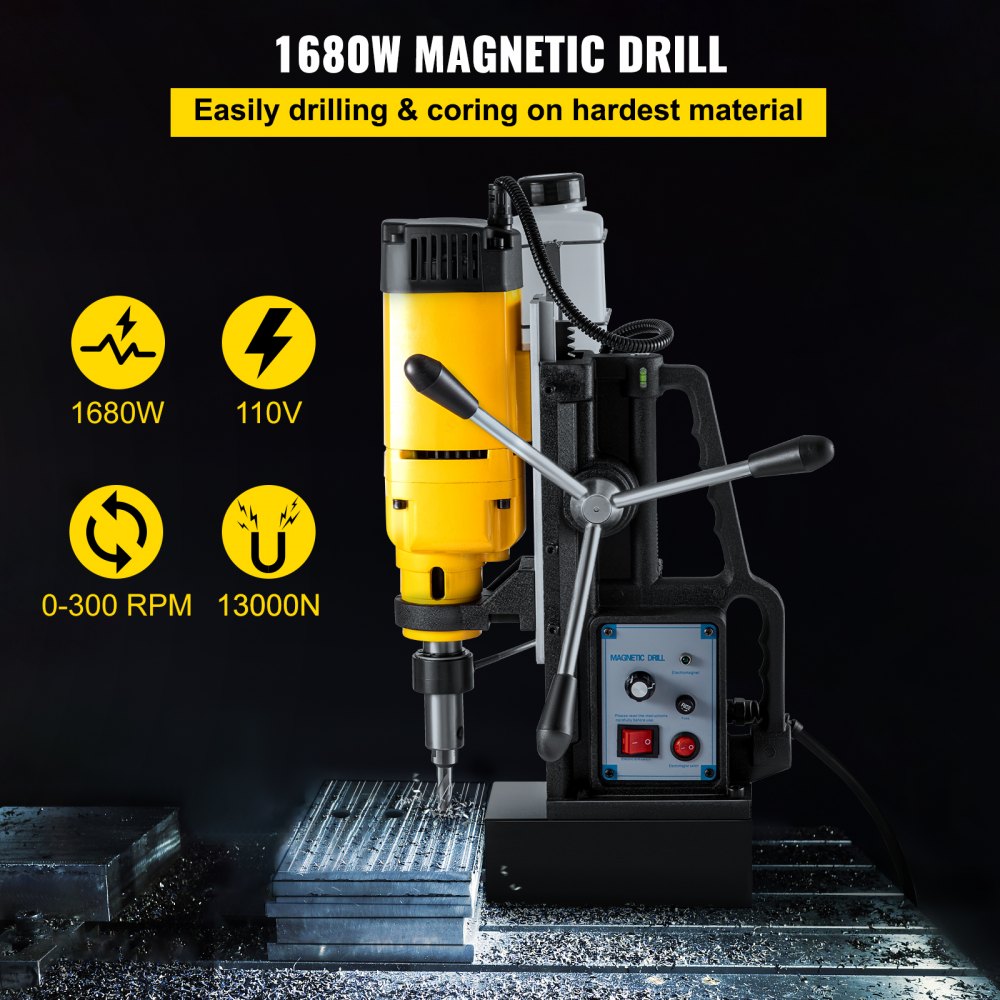 AMITOOLS Mag Drill, 0-300 RPM Stepless Speed Electromagnetic Drill Press, 2