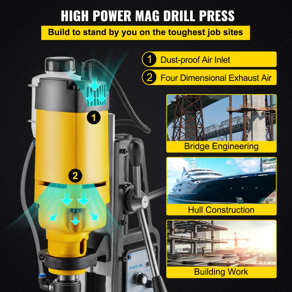 AMITOOLS Mag Drill, 0-300 RPM Stepless Speed Electromagnetic Drill Press, 2