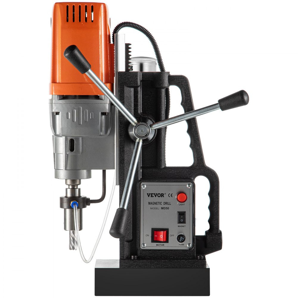 AMITOOLS Magnetic Drill 1550W Magnetic Drill Press with 2Inch Boring Diameter Annular Cutter Machine 2900 LBS 11pcs HSS Annular Cutter Bits