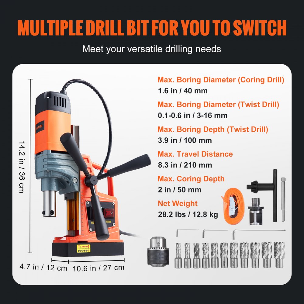 AMITOOLS Mag Drill Press, 1300W 1.57