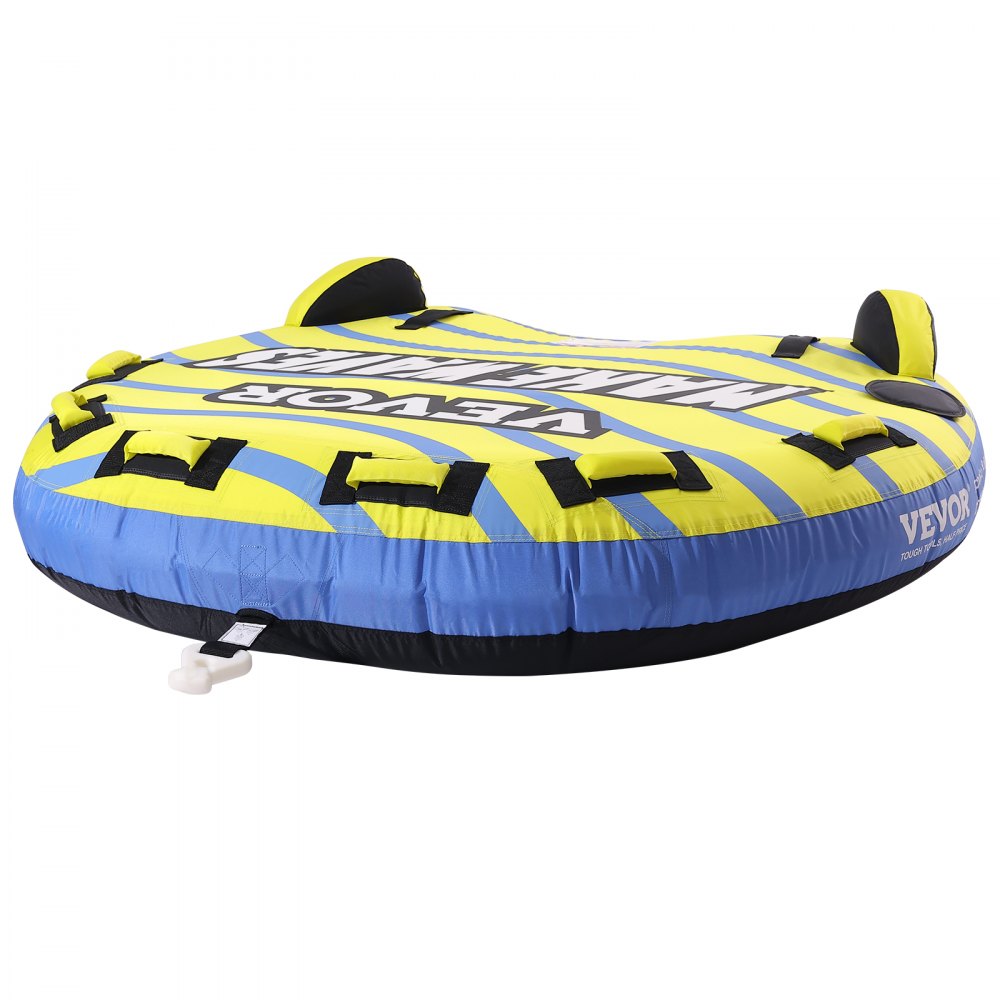 AMITOOLS Towable Tube for Boating, 1-3 Riders Inflatable Towable Tube with Bumper Fins, 510 lbs Water Sport Towable Tubes for Boats to Pull, Full Nylon Cover, EVA Grab Handles and Speed Safety Valve