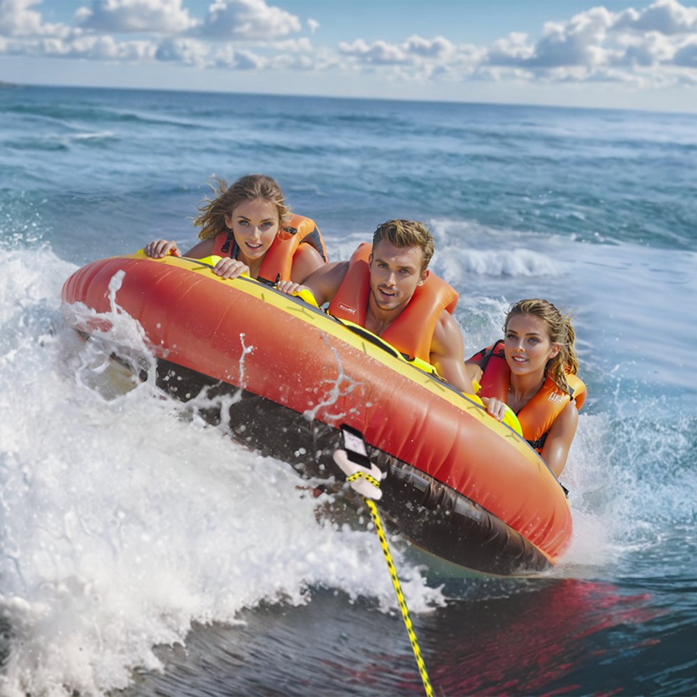 AMITOOLS Towable Tube for Boating, 1-3 Riders Inflatable Boat Tubes and Towables, 510 lbs, 63