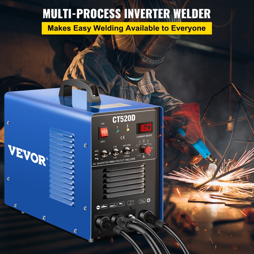 AMITOOLSCT520D Plasma Cutter/TIG/Stick 3-in-1 Combo Welder 50A/200A 110/220V