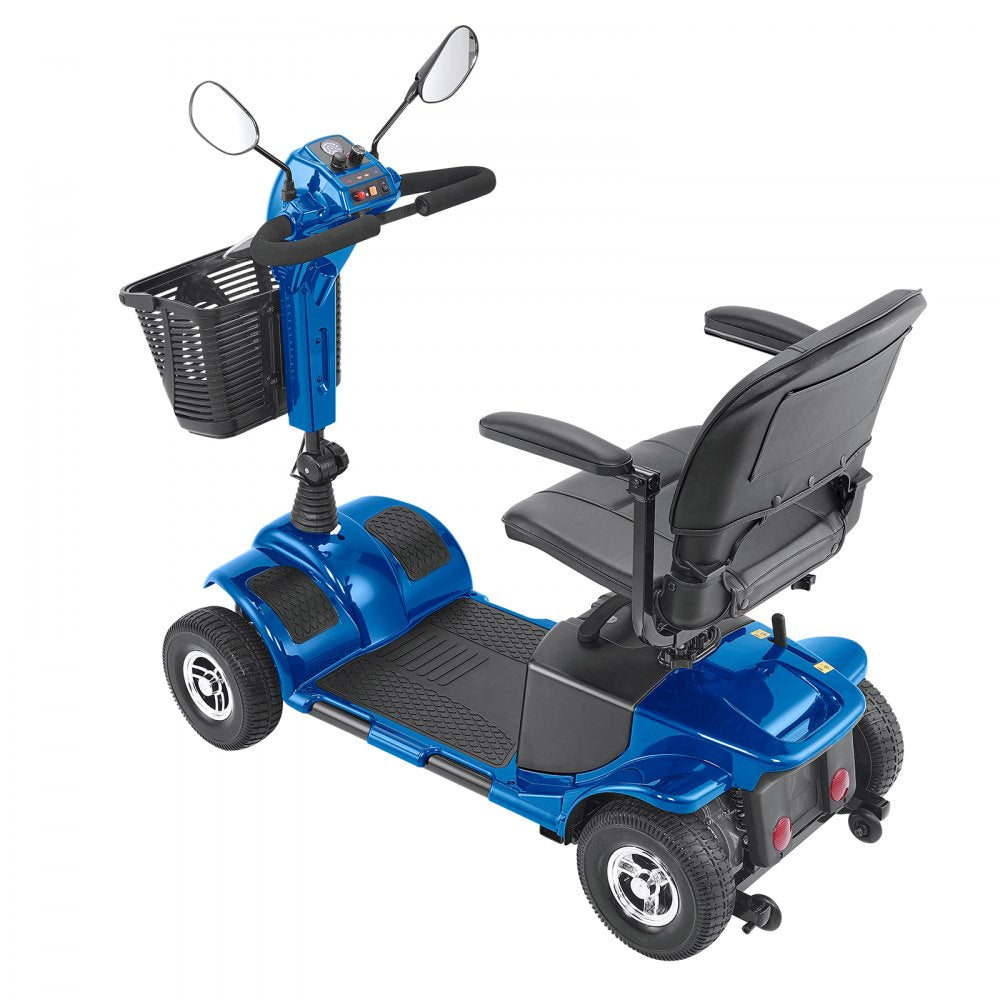 AMITOOLS Heavy-Duty 4 Wheel Mobility Scooter for Adults & Seniors - Folding Electric Powered Mobility Scooter & 12 Mile Long Range, All Terrain Travel Scooter with 9° Climbing Capacity, 265lb Capacity