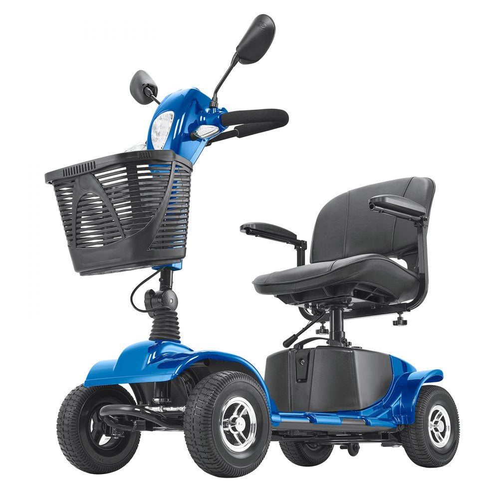 AMITOOLS Heavy-Duty 4 Wheel Mobility Scooter for Adults & Seniors - Folding Electric Powered Mobility Scooter & 12 Mile Long Range, All Terrain Travel Scooter with 9° Climbing Capacity, 265lb Capacity