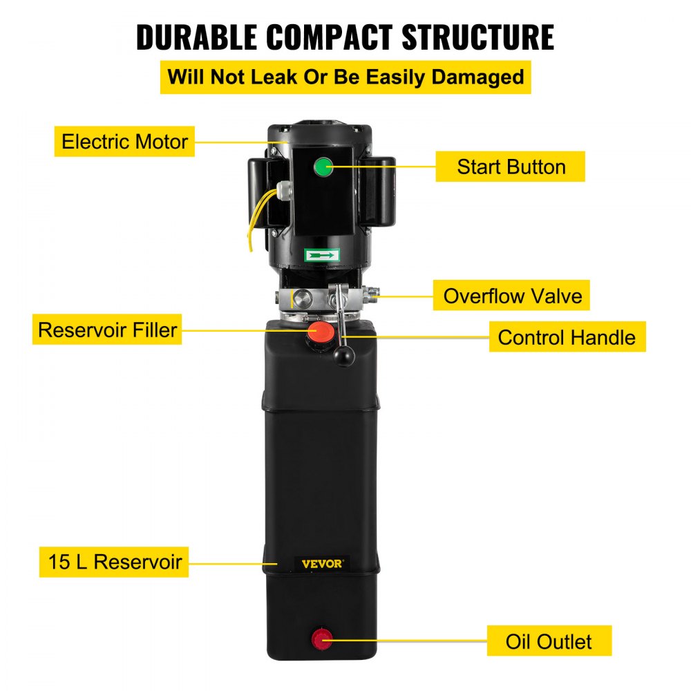 AMITOOLS Hydraulic Pump 4 Gallon Hydraulic Motor Hydraulic Lift Single Phase Car Lift 3420 RPM Dump Trailer 208-230 Volt Portable Car Lift 2 Horsepower Auto Lift Vehicle Lift Portable Power Press