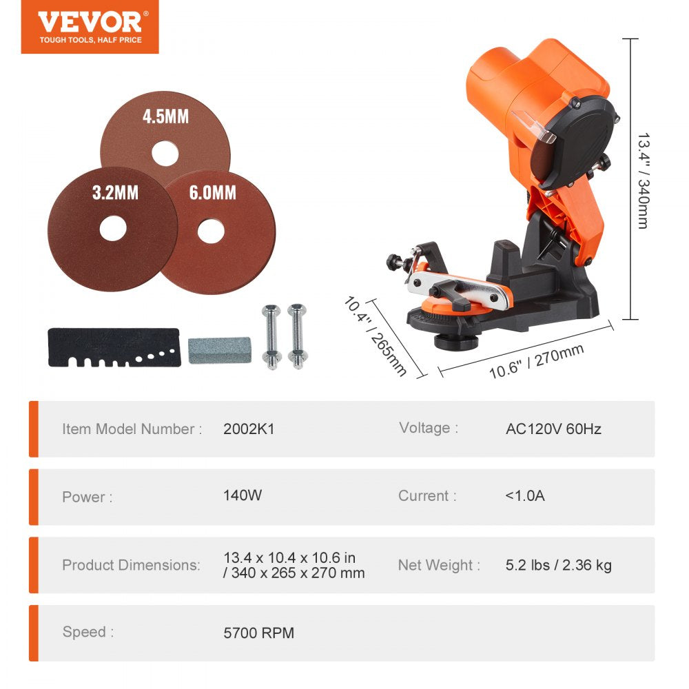 AMITOOLS Electric Chainsaw Sharpener 140W 5700RPM Fit 0.25