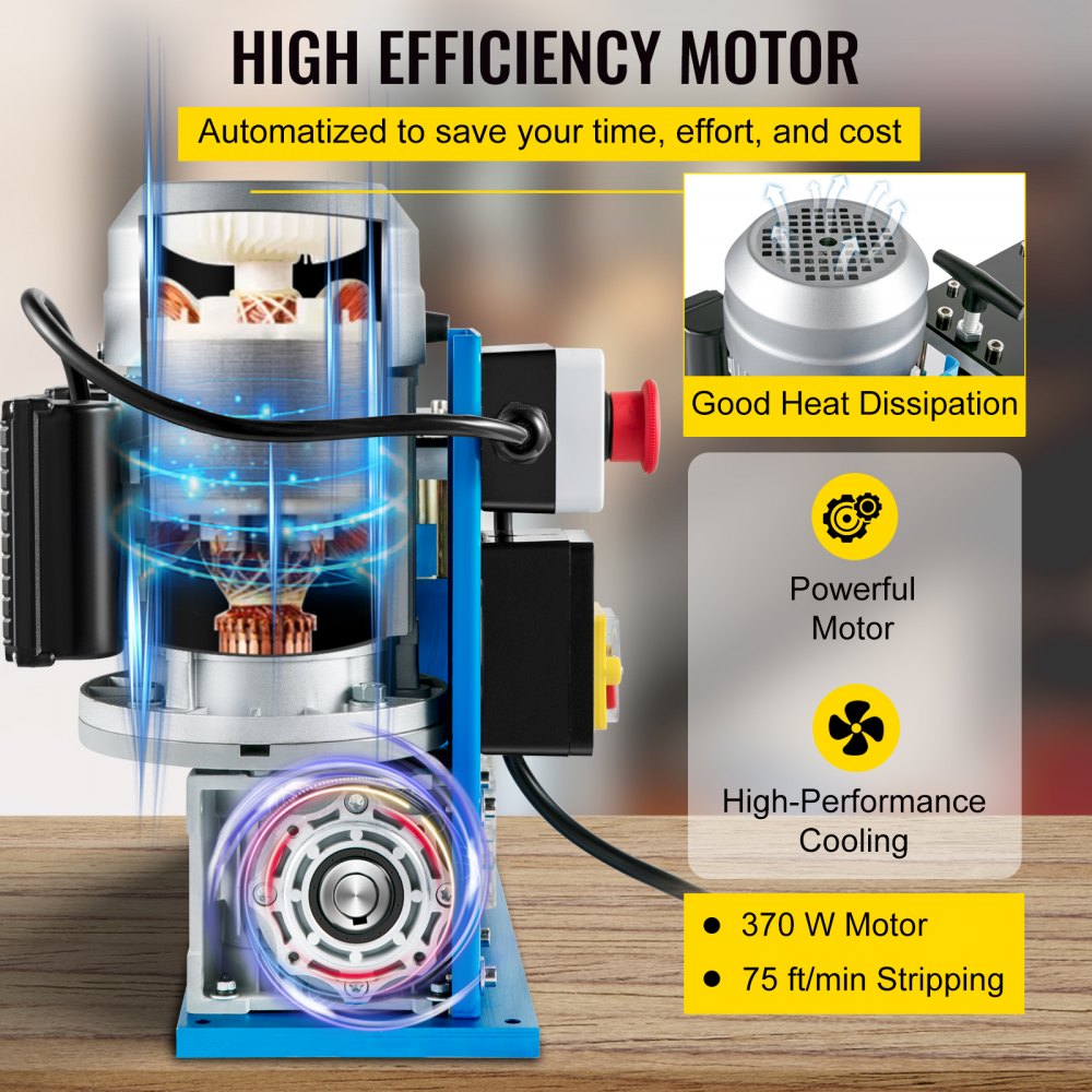 AMITOOLS Cable Wire Stripping Machine 0.06 inch -1.5 inch,Portable Powered Wire Stripper Machine 11 Channels 10 Blades,Automatic Wire Stripping Tool 75ft/minute,for Recycling Copper Wire