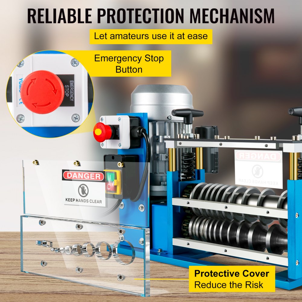 AMITOOLS Cable Wire Stripping Machine 0.06 inch -1.5 inch,Portable Powered Wire Stripper Machine 11 Channels 10 Blades,Automatic Wire Stripping Tool 75ft/minute,for Recycling Copper Wire