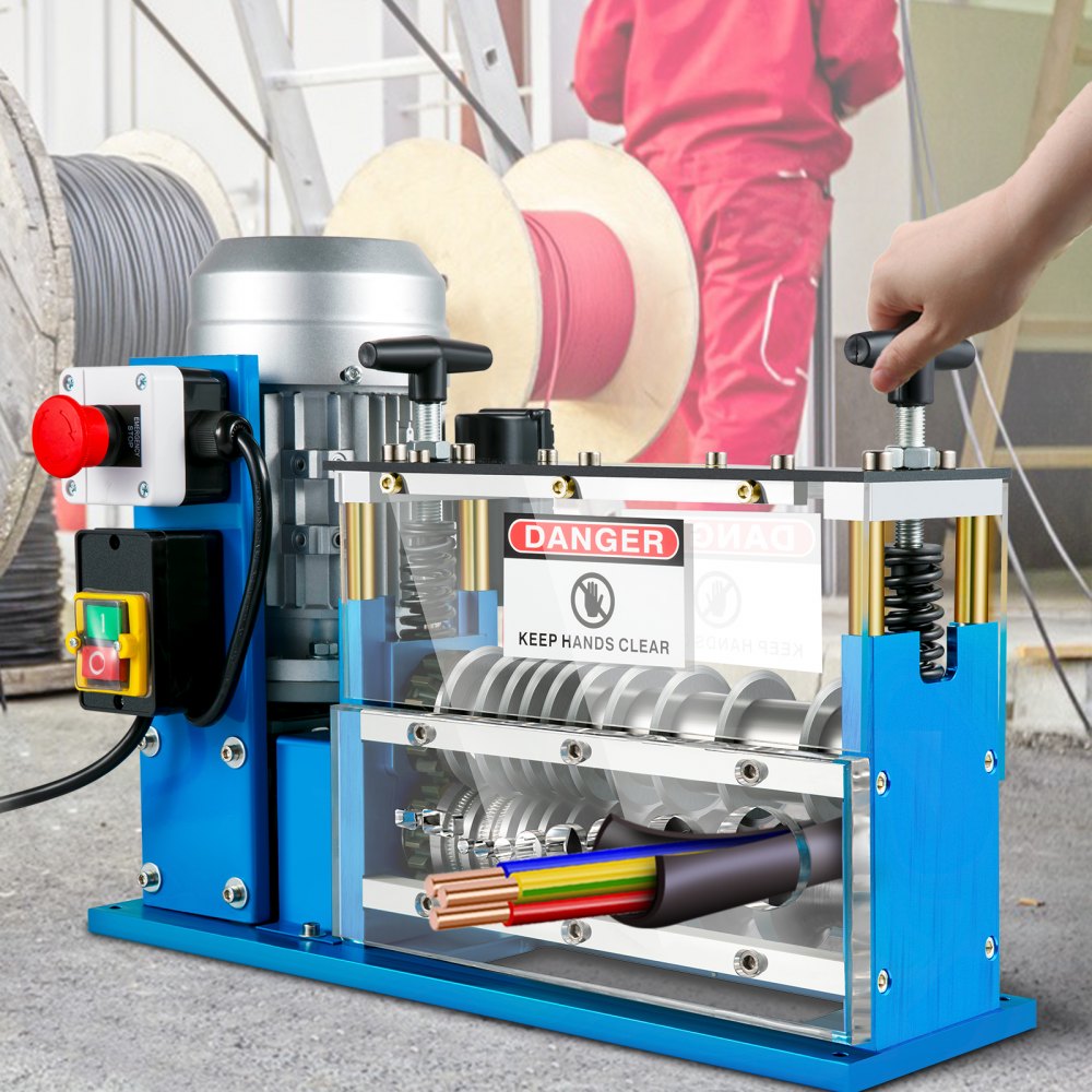 AMITOOLS Cable Wire Stripping Machine 0.06 inch -1.5 inch,Portable Powered Wire Stripper Machine 11 Channels 10 Blades,Automatic Wire Stripping Tool 75ft/minute,for Recycling Copper Wire