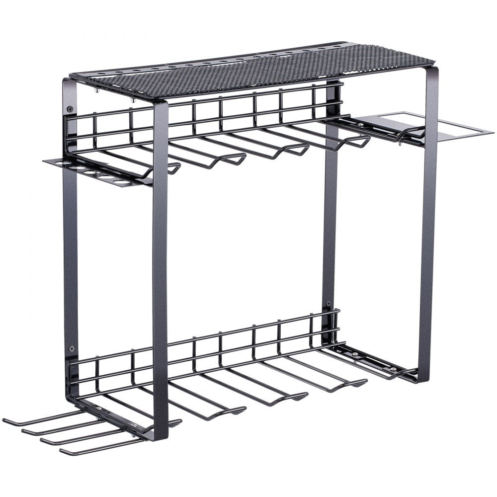 AMITOOLS Power Tool Organizer, 8 Slot, 3 Layers, Cordless Drill Holder Wall Mount, Battery Charging Station Storage Rack, Multi-Function Garage Organization, Heavy Duty Metal Shelf for Screwdriver Pliers