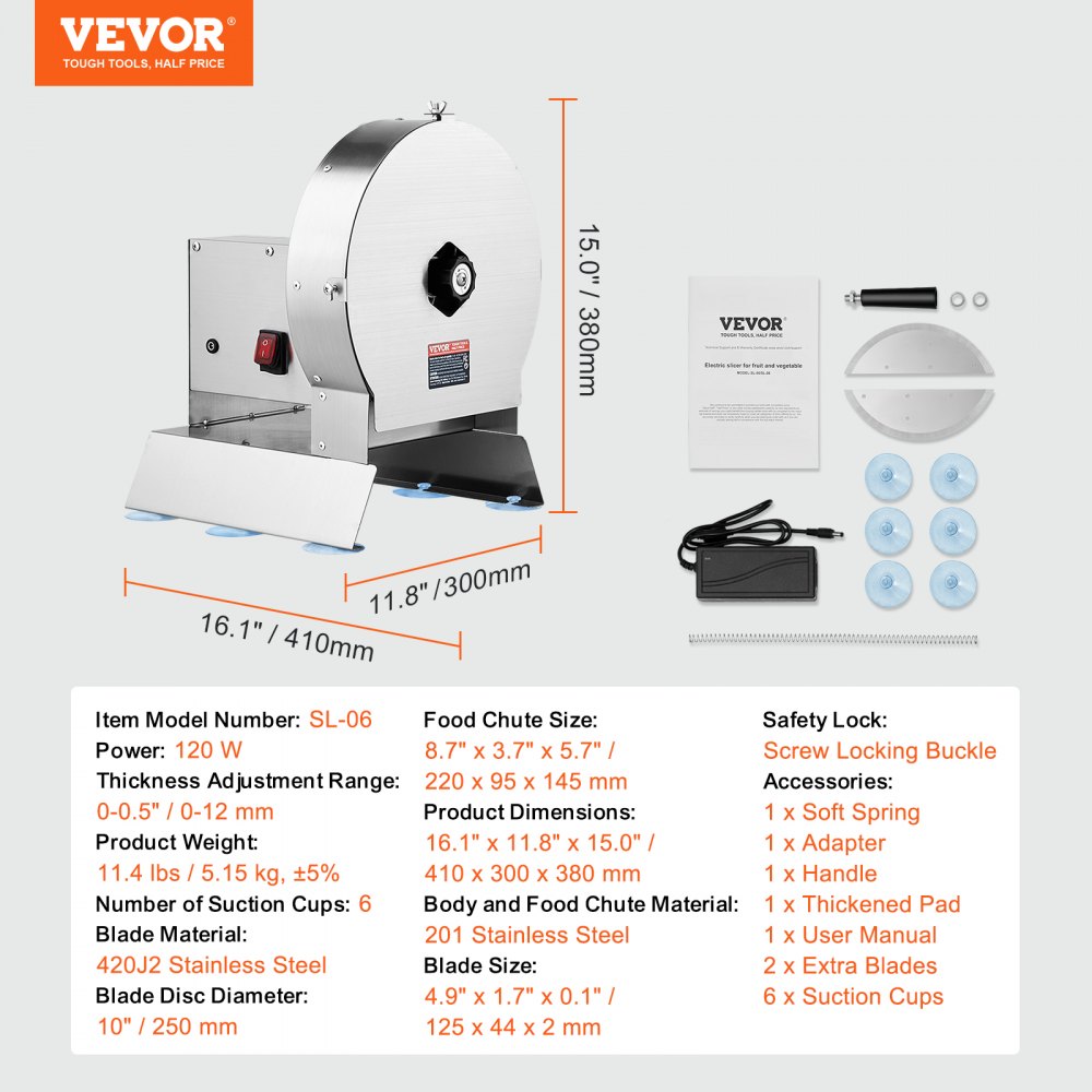 AMITOOLS Electric Vegetable Slicer, 0-0.5