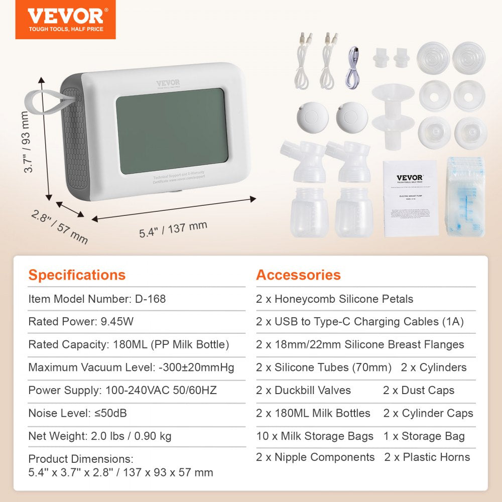 AMITOOLS Breast Pump, Single/Double Adjustable Electric Breast Pumps, 4 Modes & 9/15 Levels, Reciprocating Piston Pumps, 4000mAH Anti-Backflow Breastfeeding Pump with 300mmHg High Suction, 18/22mm Flange