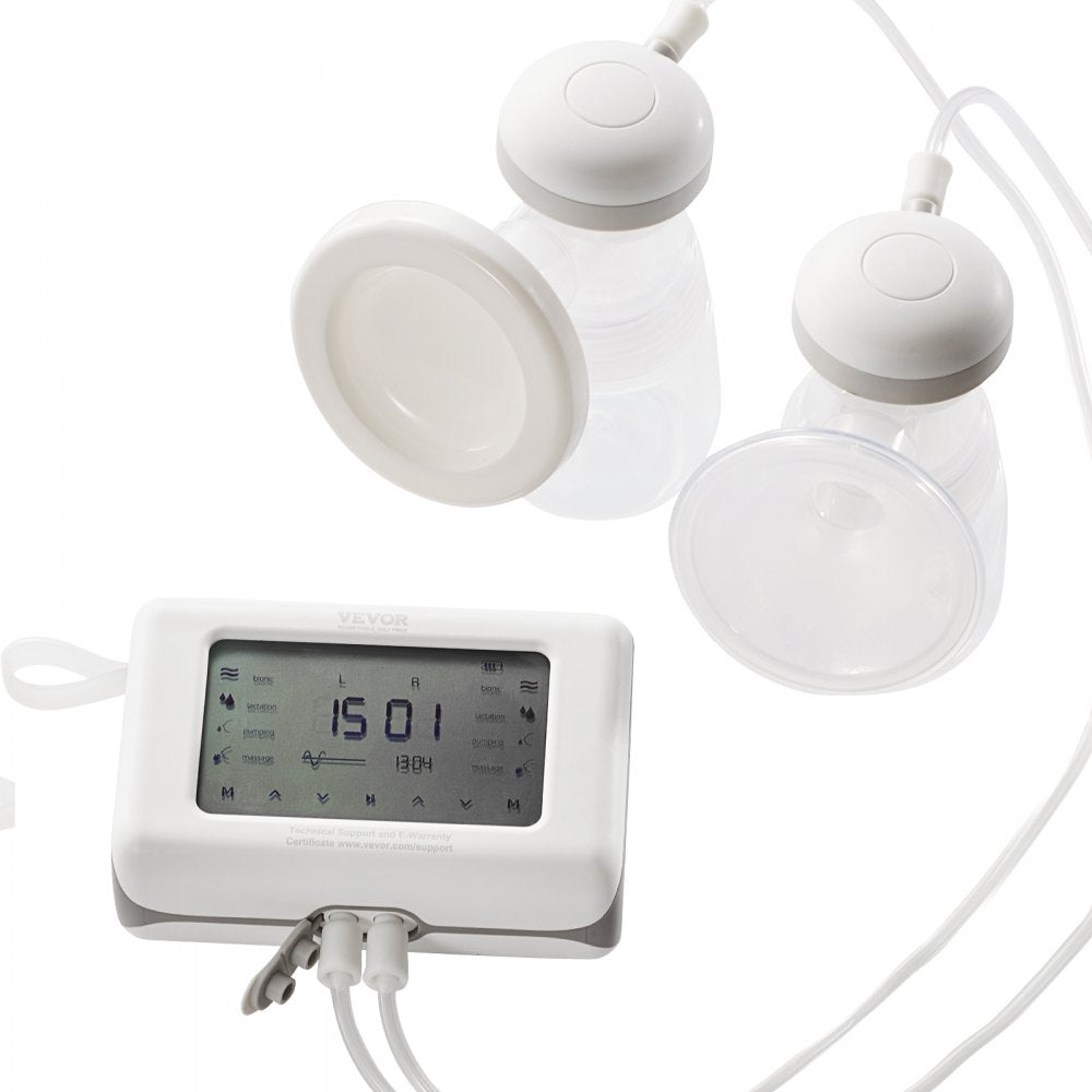 AMITOOLS Breast Pump, Single/Double Adjustable Electric Breast Pumps, 4 Modes & 9/15 Levels, Reciprocating Piston Pumps, 4000mAH Anti-Backflow Breastfeeding Pump with 300mmHg High Suction, 18/22mm Flange