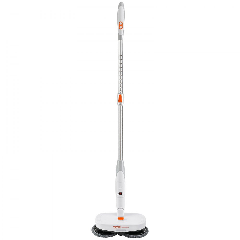 AMITOOLS Cordless Electric Mop, Electric Spin Mop with Water Tank, up to 40 mins Battery, LED Headlight, Dual Mop Heads, 4 Microfiber Pads & 4 Trapezoid Microfiber Pads, for Hardwood/Tile Floor Cleaning