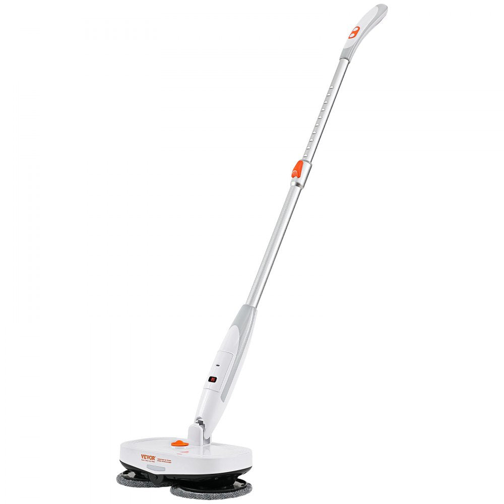 AMITOOLS Cordless Electric Mop, Electric Spin Mop with Water Tank, up to 40 mins Battery, LED Headlight, Dual Mop Heads, 4 Microfiber Pads & 4 Trapezoid Microfiber Pads, for Hardwood/Tile Floor Cleaning