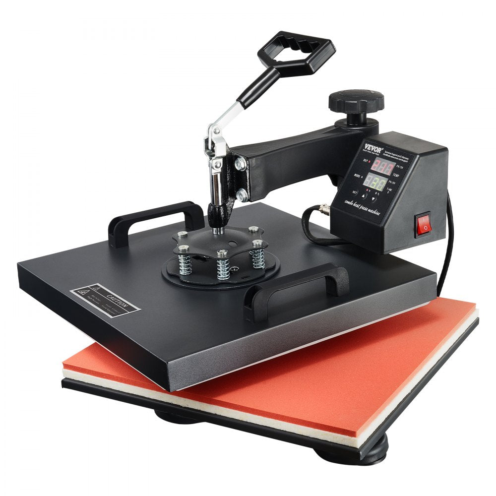 AMITOOLS Heat Press Machine 2In1 15x15in Sublimation Print Transfer DIY T-shirt Cap