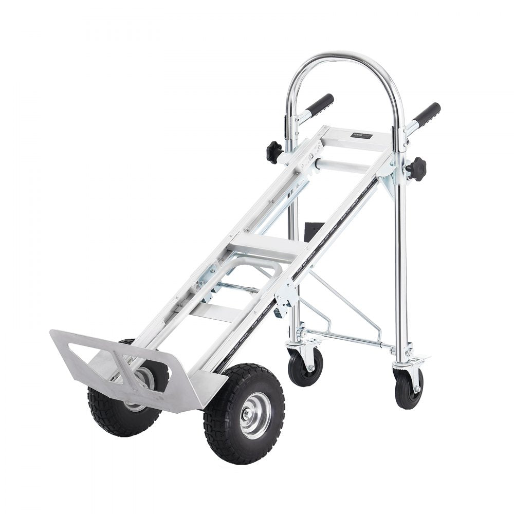 AMITOOLS Aluminum Folding Hand Truck, 4 in 1 Design 1000 lbs Capacity, Heavy Duty Industrial Collapsible cart, Dolly Cart with Rubber Wheels for Transport and Moving in Warehouse, Supermarket, Garden