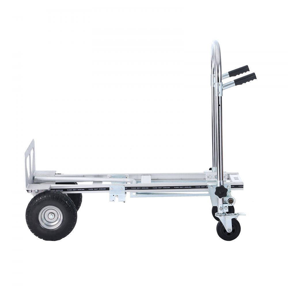 AMITOOLS Aluminum Folding Hand Truck, 4 in 1 Design 1000 lbs Capacity, Heavy Duty Industrial Collapsible cart, Dolly Cart with Rubber Wheels for Transport and Moving in Warehouse, Supermarket, Garden