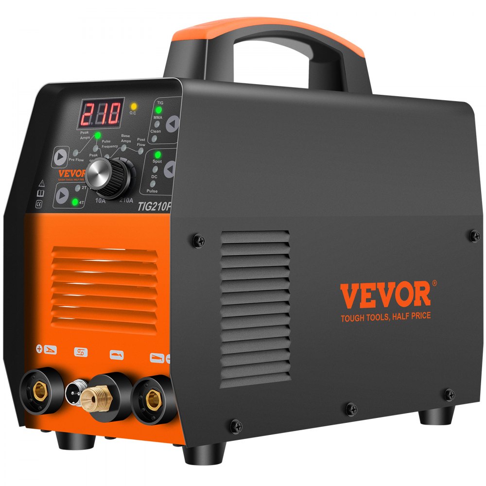 AMITOOLS 210Amp TIG Welder, Welder TIG 3 in 1, 110/220V Dual Voltage HF TIG/Stick/Clean Welding Machine w/Pulse, IGBT Inverter & Torch, Digital Arc Welder