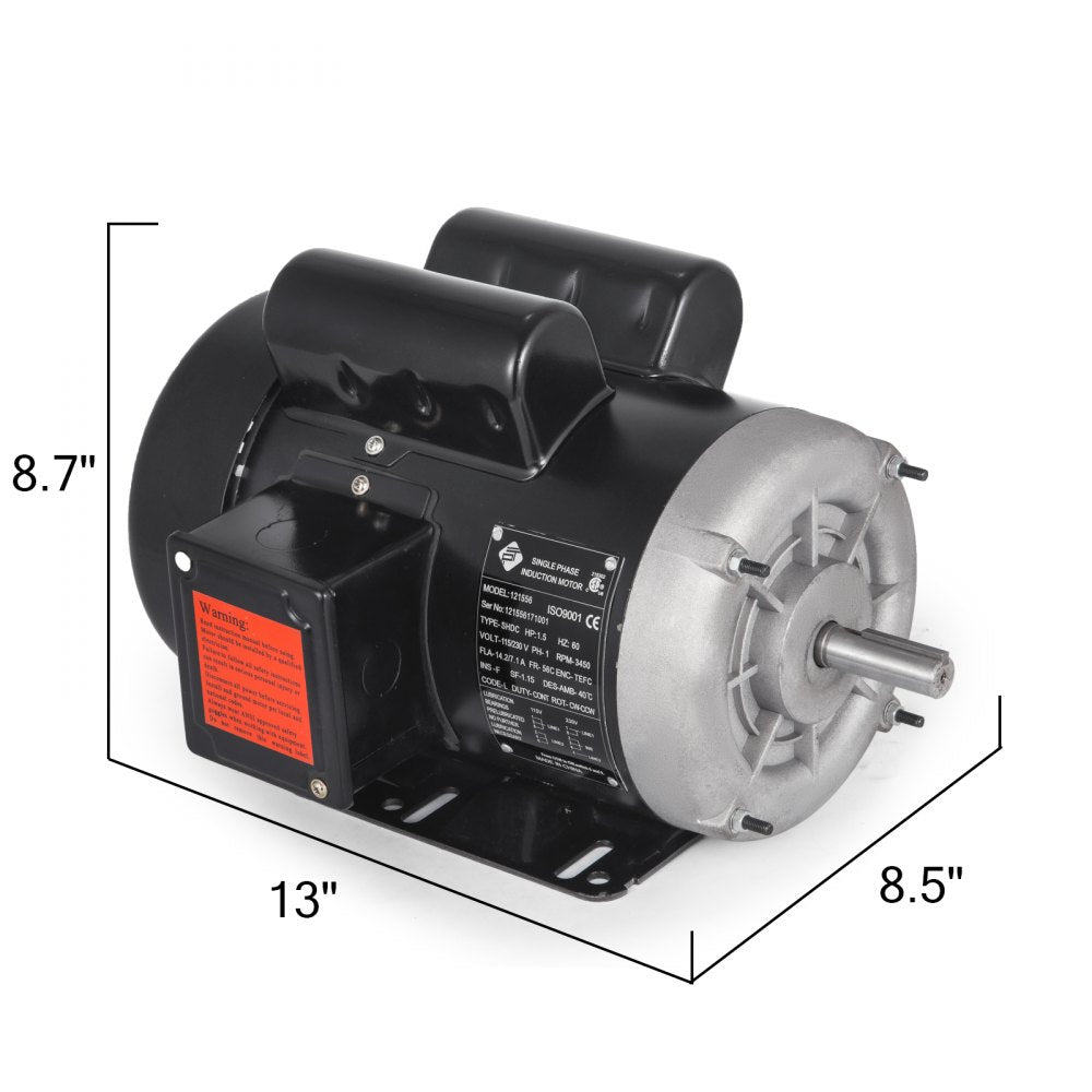 AMITOOLSNew 1.5Hp Electric Motor 56 Frame Single Phase TEFC 3450RPM 115/230V 121556