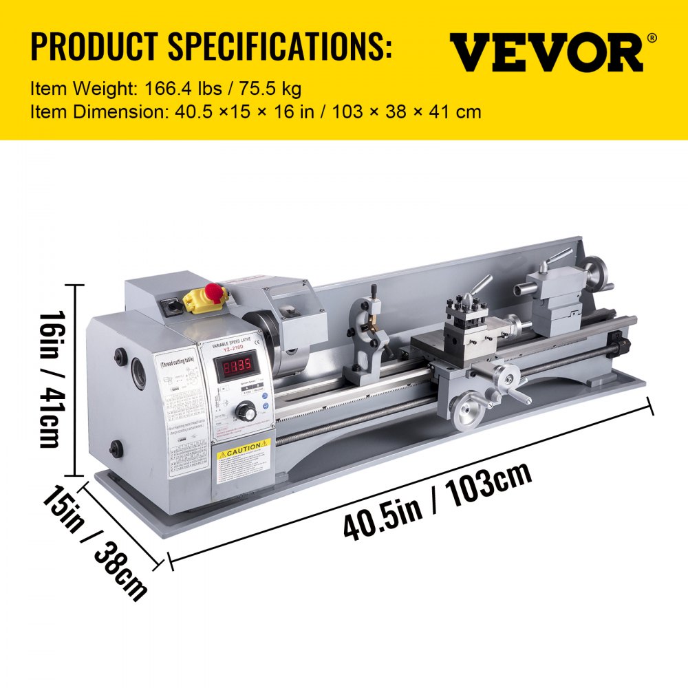 AMITOOLS Metal Lathe, 8.3 x 31.5 inch Mini Lathe Machine, 2500 RPM Variable Speed Change, 850W Precision Mini Lathe, Metal Working Lathe with Brushless Motor, Milling Machine for Various Metal Turning