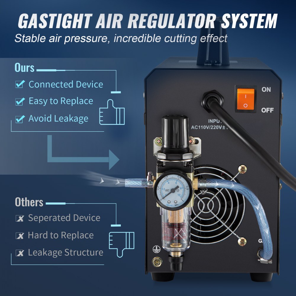 AMITOOLS Plasma Cutter, 50Amp, Non-Touch Pilot Arc Air Cutting Machine with Torch, 110V/220V Dual Voltage AC IGBT Inverter Metal Cutting Equipment for 1/2