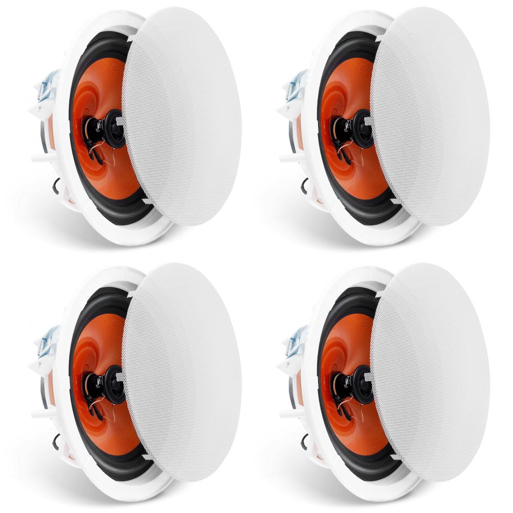 AMITOOLS 4 PCs 8 Inch in Ceiling Speakers, 100-Watts, Flush Mount Ceiling & in-Wall Speakers System with 8ΩImpedance 89dB Sensitivity, for Home Kitchen Living Room Bedroom or Covered Outdoor Porches