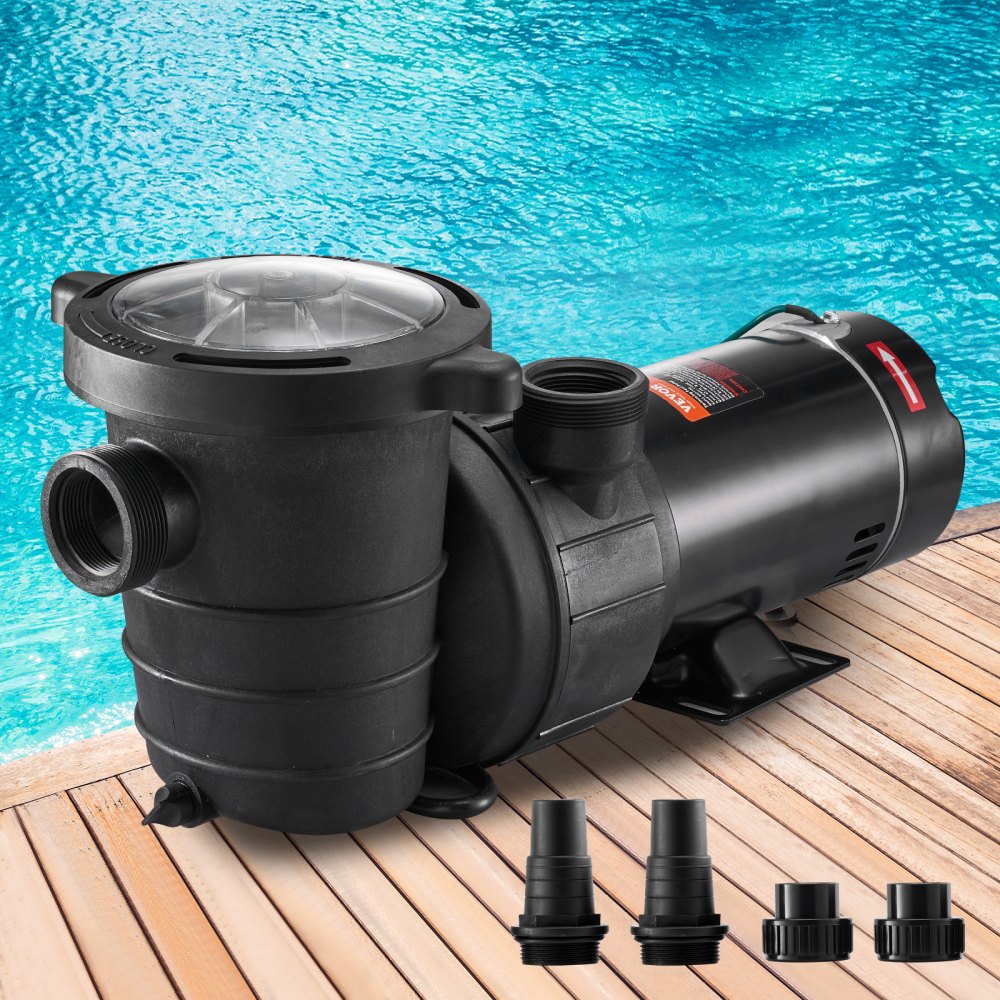 AMITOOLS Swimming Pool Pump 1.5HP 115V 1100W, Single Speed Pumps for Above Ground, Powerful Self Primming Pool Pumps w/ Strainer Filter Basket, 5280 GPH Max. Flow, Certification of ETL for Security