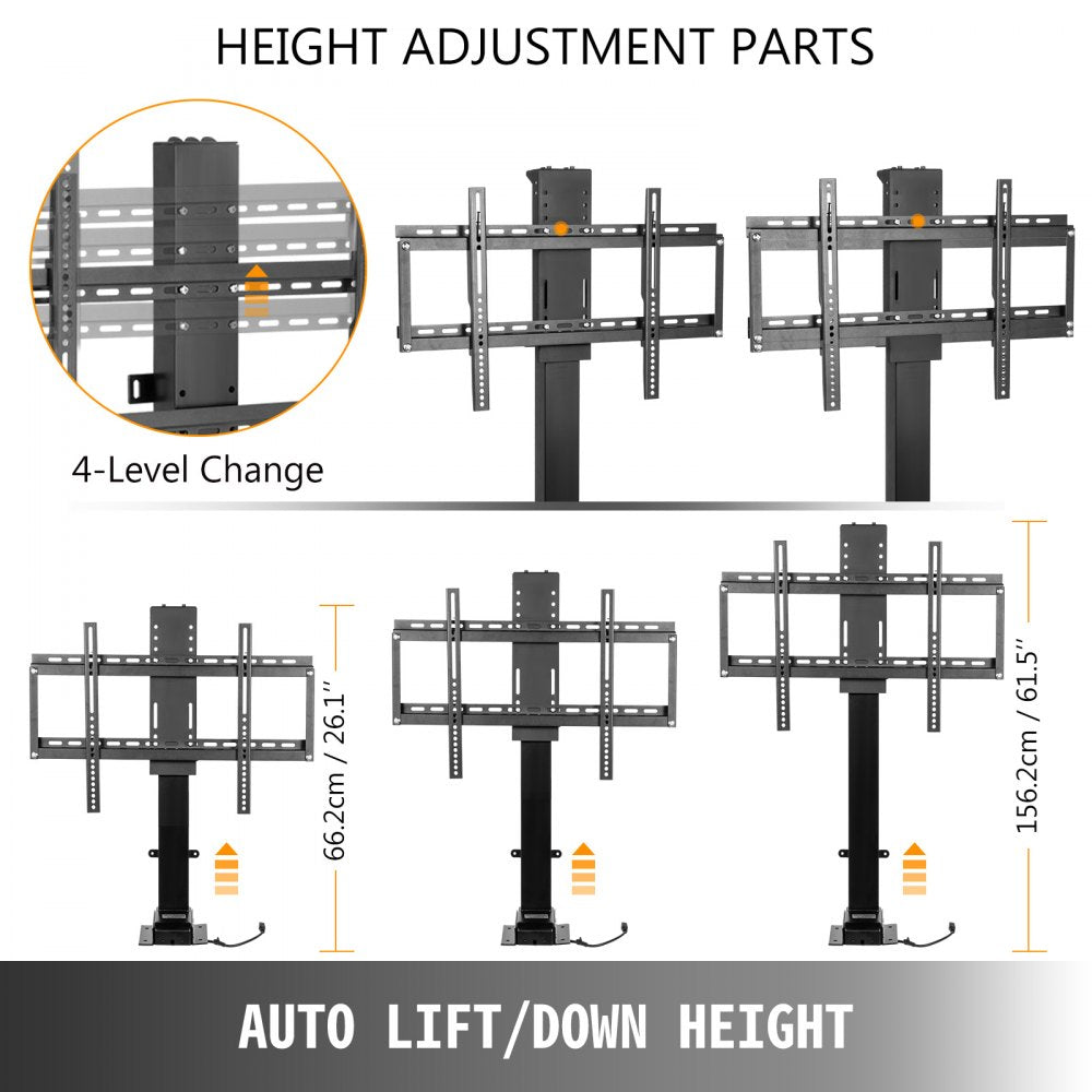 AMITOOLS Motorized TV Lift Stroke Length 35 Inches Motorized TV Mount Fit for 32-65 Inch TV Lift with Remote Control Height Adjustable 28.7-64.2 Inch,Load Capacity 154 Lbs