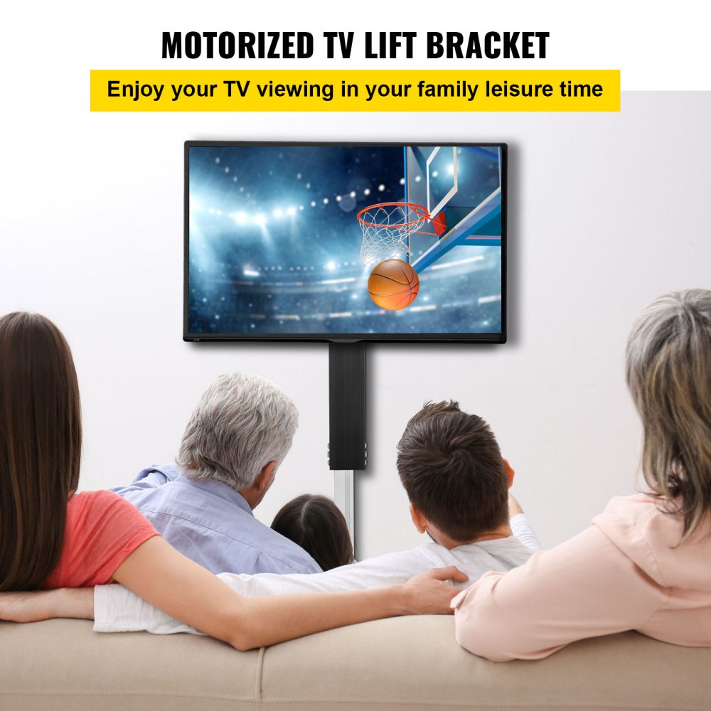 AMITOOLS Motorized TV Lift Stroke Length 28 Inches Motorized TV Mount Fit for Max.50 Inch TV Lift with Remote Control Height Adjustable 38-65 Inch,Load Capacity 132 Lbs