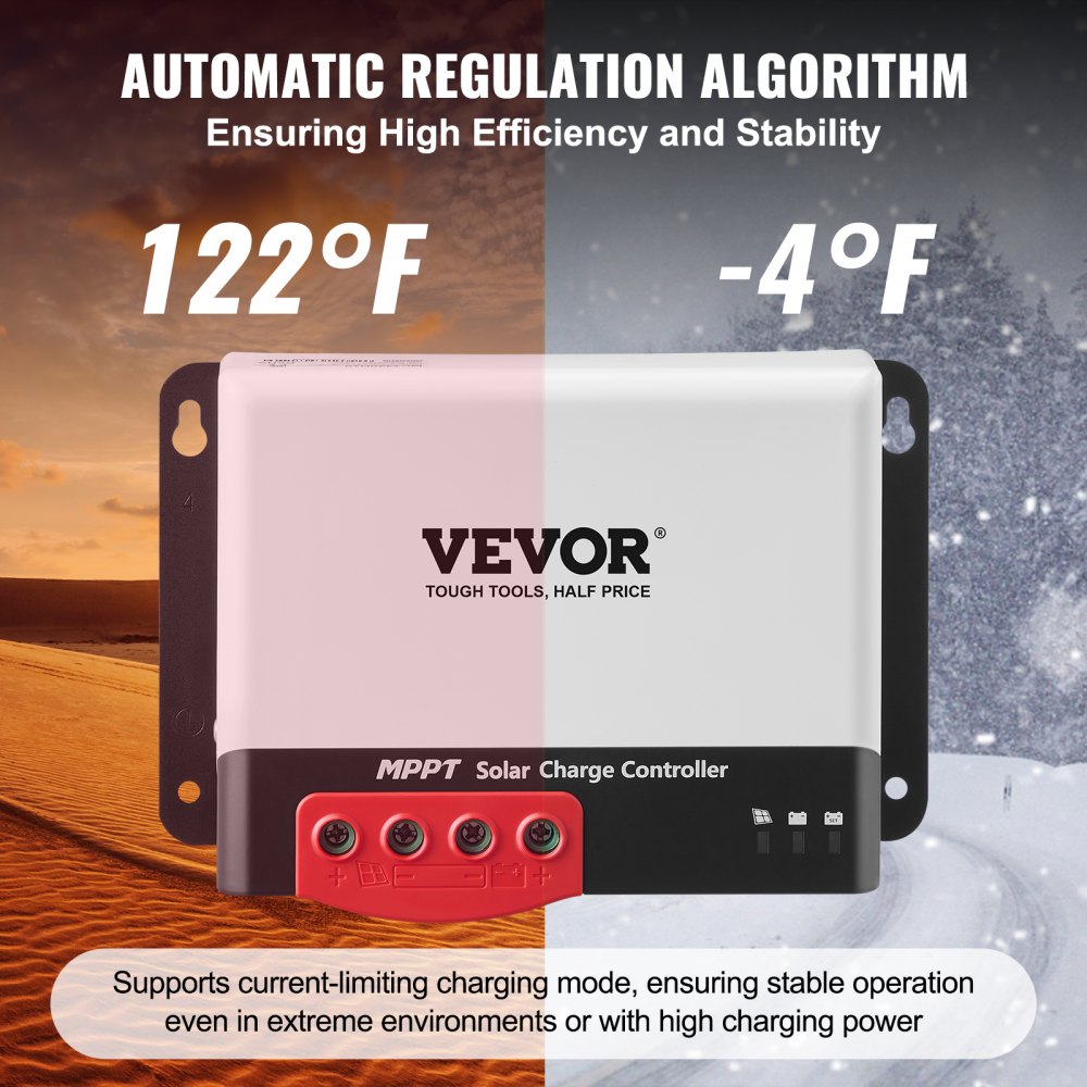 AMITOOLS 50A MPPT Solar Charge Controller, 12V / 24V Auto DC Input, Solar Panel Regulator Charger with Bluetooth Module, 98% Charging Efficiency for Sealed(AGM), Gel, Flooded and Lithium Battery Charging