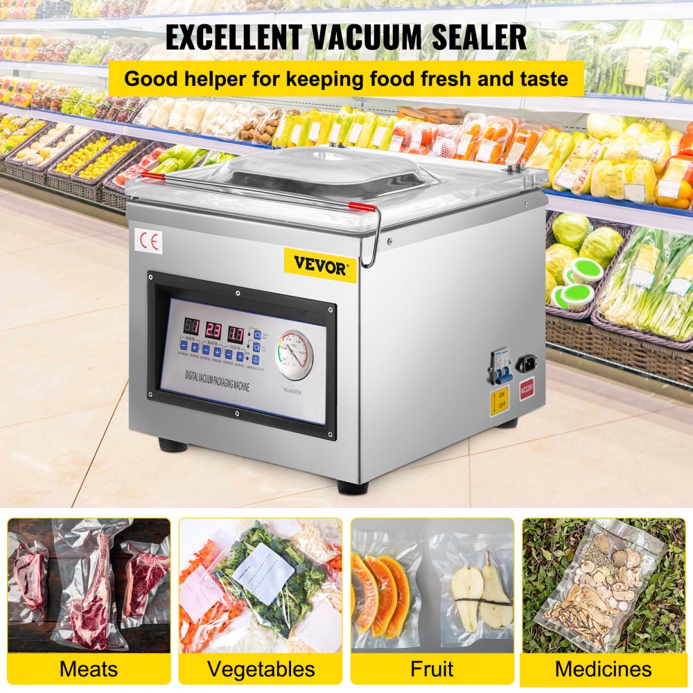 AMITOOLS Chamber Vacuum Sealer DZ-260C Kitchen Food Chamber Vacuum Sealer, 110V Packaging Machine Sealer for Food Saver, Home, Commercial Using