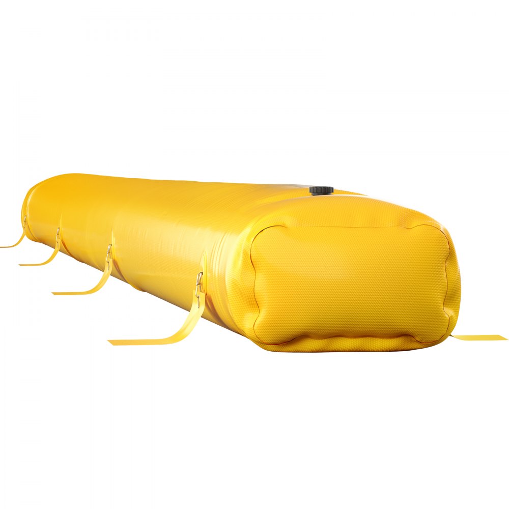 AMITOOLS Flood Bag, 24 ft Length x 12 in Height, Reusable PVC Water Diversion Tubes, Lightweight with Excellent Waterproof Effect Used for Doorways, Garages, Yellow