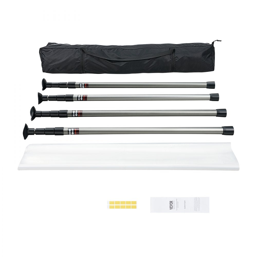 AMITOOLS Dust Barrier Poles, Carry Bag, 10 Ft Poles with 4 Telescoping Poles, and 32.8x13.12 Ft Plastic Film, for Interior Decoration and Painting Projects