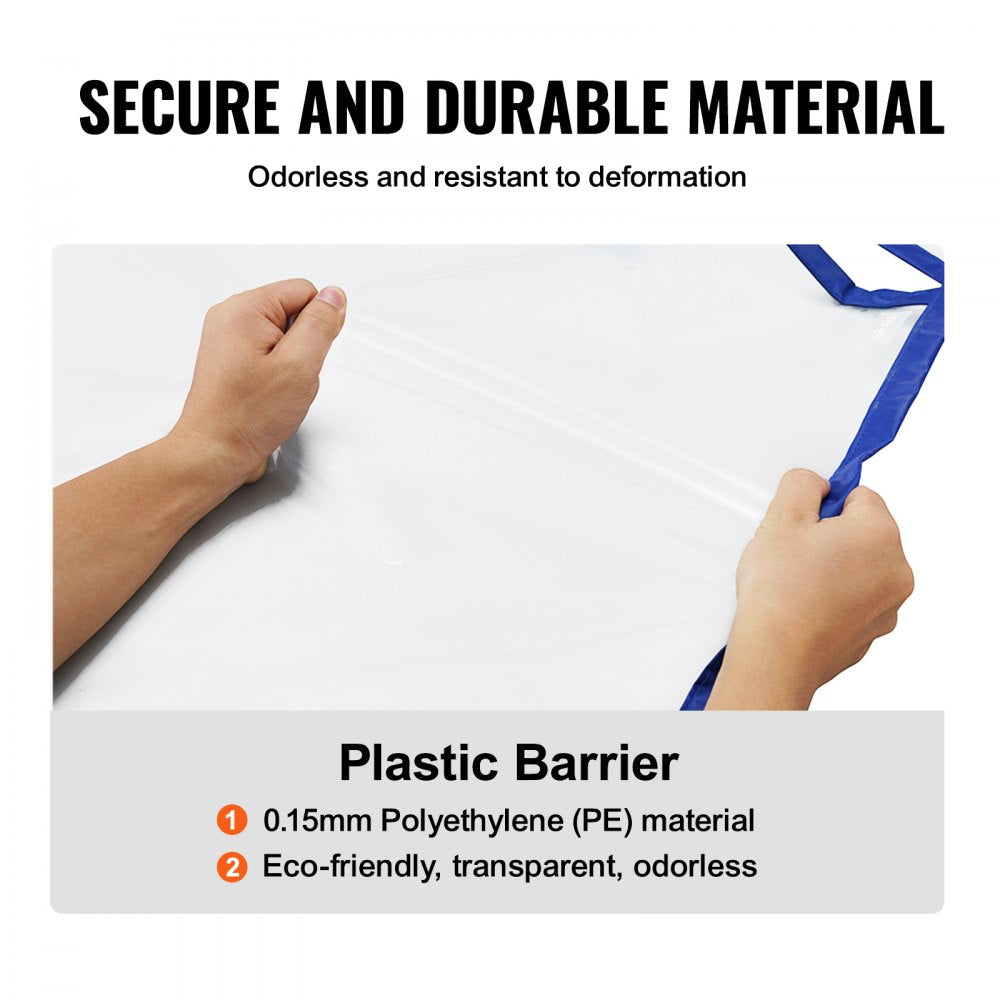 AMITOOLS Dust Barrier, 8.5 x 5 Ft Dust Barrier Door Kit, with Magnetic Self-Closing Zipper, PE Construction Door Cover for Dust Containment, Reusable Dust Protection Wall for Living Room Bathroom Remodel