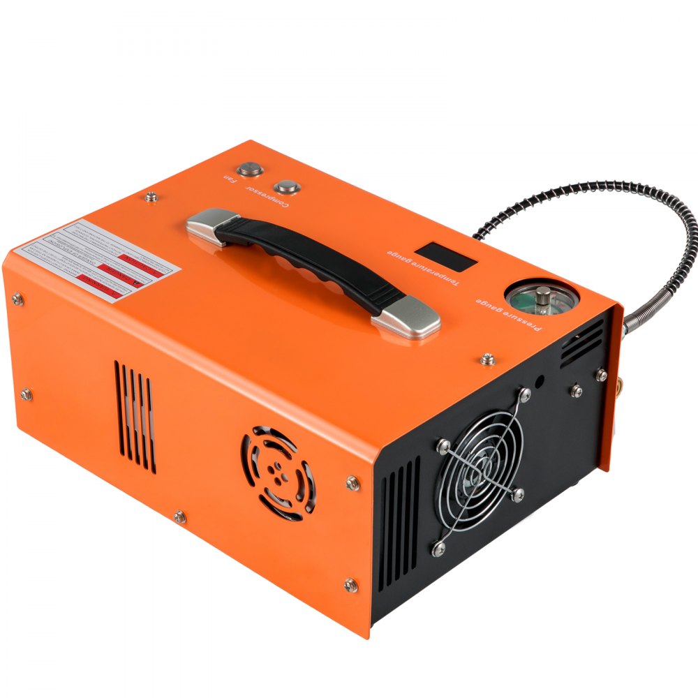 AMITOOLS PCP Air Compressor, 4000PSI Portable PCP Compressor, 24V DC 110V/220V AC PCP Airgun Compressor Auto-stop, w/Built-in Adapter, Fan Cooling, Suitable for Paintball, Air Rifle, Mini Diving Bottle