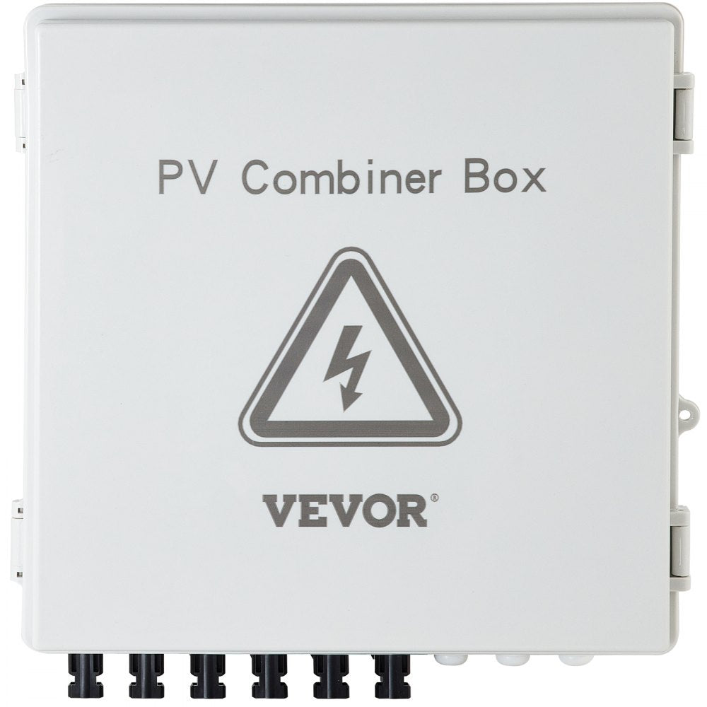 AMITOOLS PV Combiner Box, 6 String, Solar Combiner Box with 15A Rated Current Fuse, 125A Circuit Breaker, Lightning Arreste and Solar Connector, for On/Off Grid Solar Panel System, IP65 Waterproof