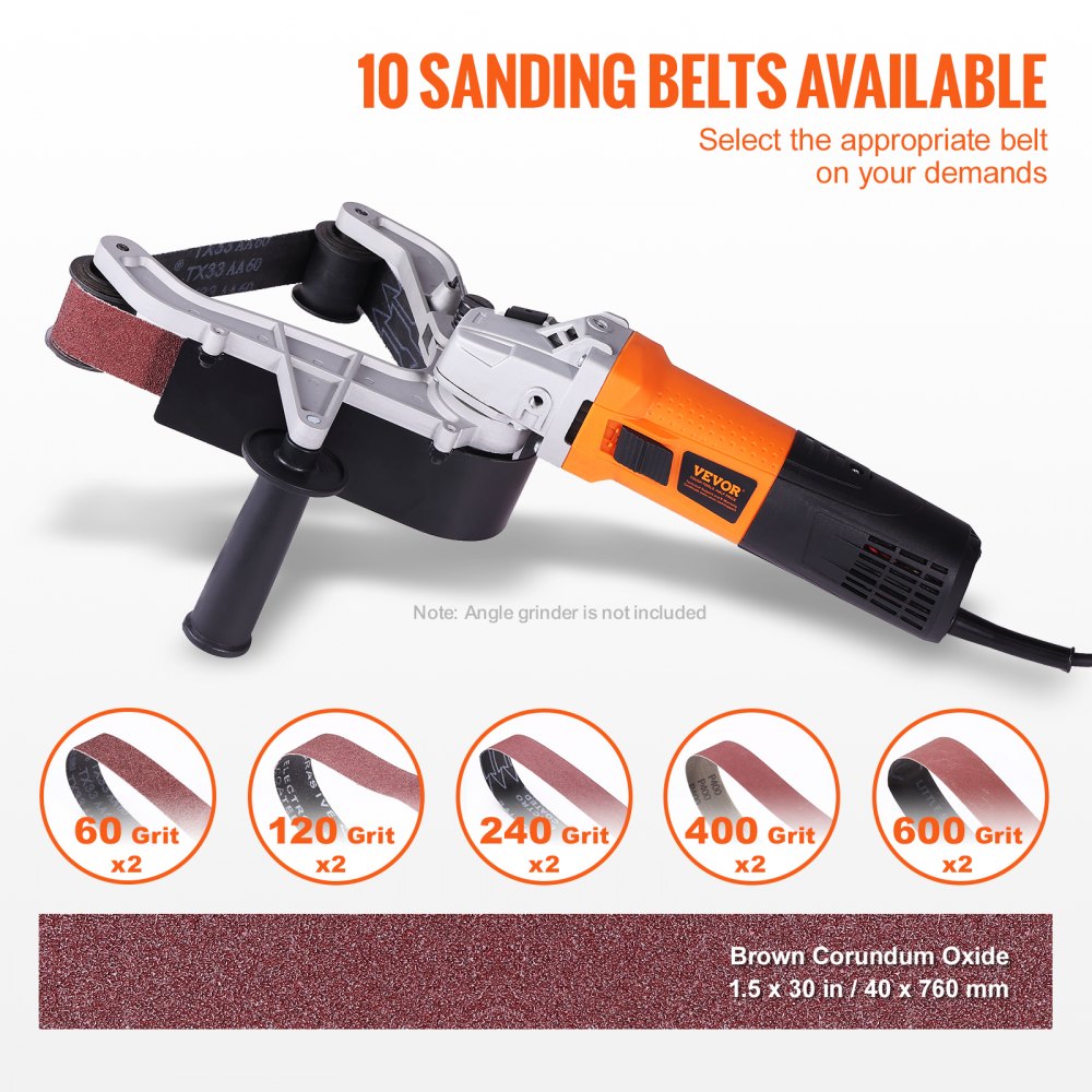 AMITOOLS Belt Sander Adapter for Angle Grinder, Pipe or Tube Sanding Attachment with 5/8-11