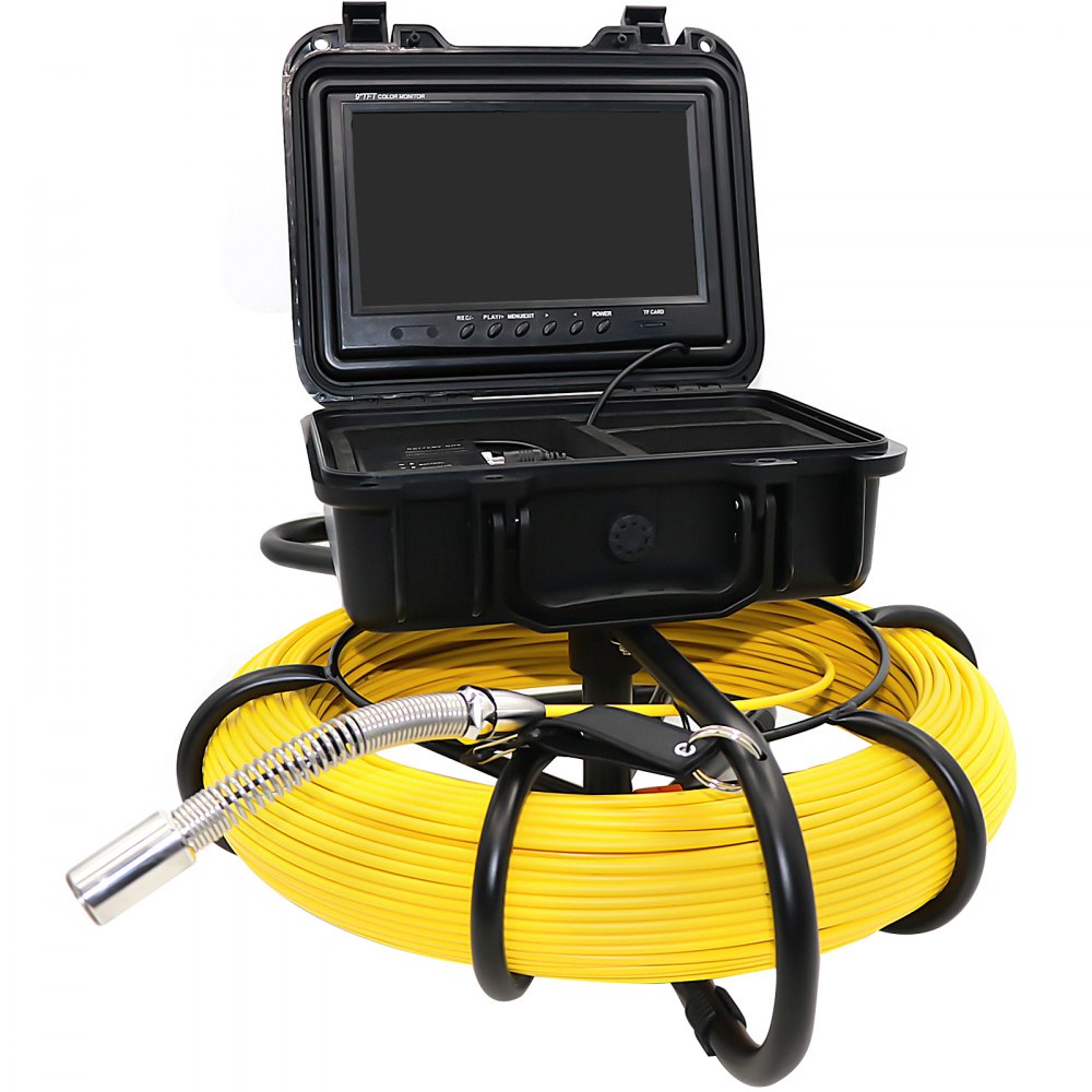 AMITOOLS Sewer Camera, 328ft/100m Cable, Waterproof IP68 Sewer Video Inspection Equipment, Drain Camera with 16 GB SD Card, DVR Function, 720P 9