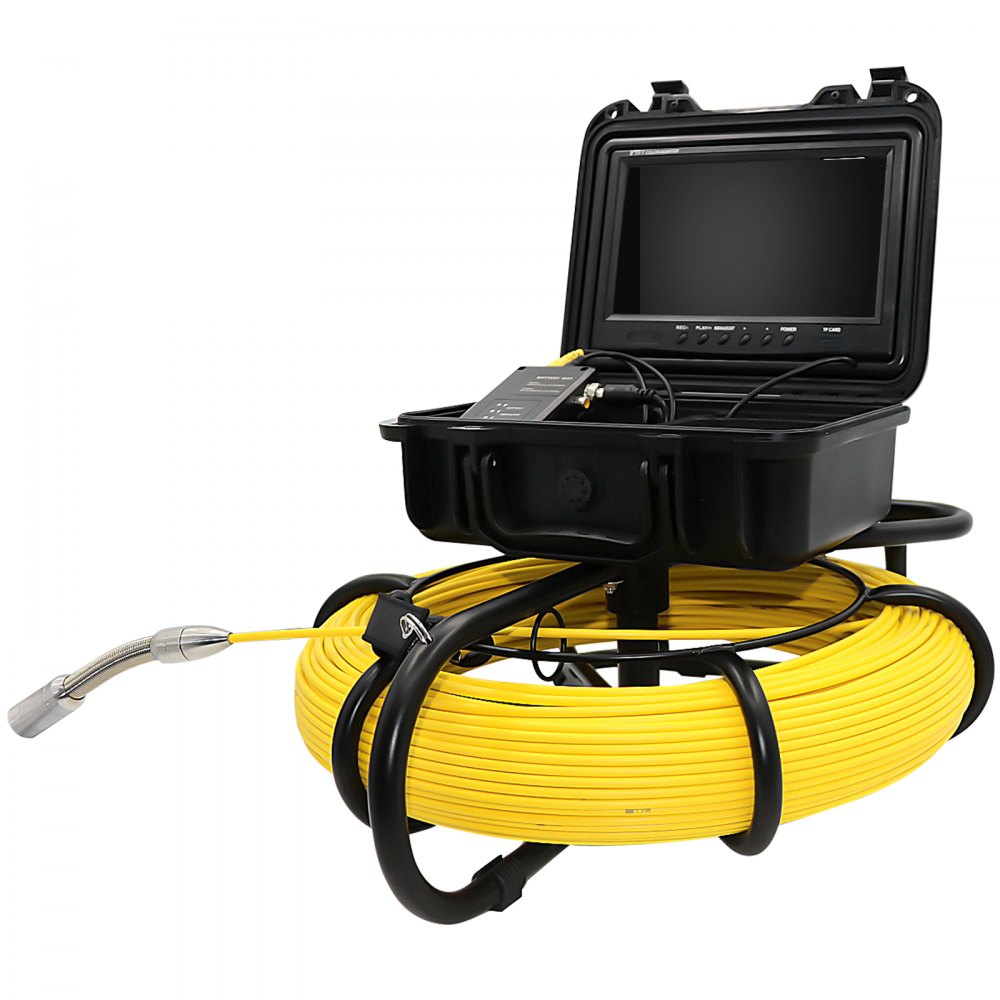 AMITOOLS Sewer Camera, 328ft/100m Cable, Waterproof IP68 Sewer Video Inspection Equipment, Drain Camera with 16 GB SD Card, DVR Function, 720P 9