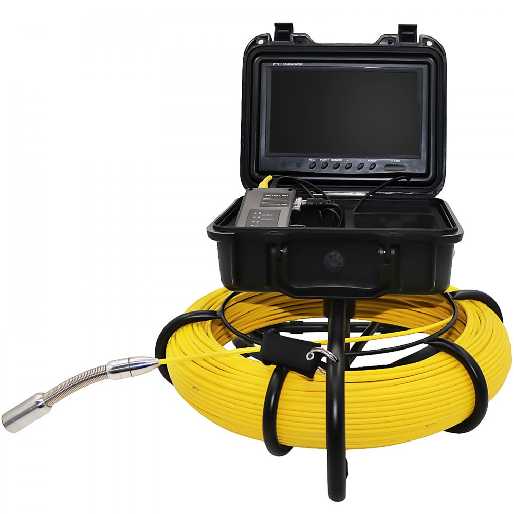 AMITOOLS Sewer Camera, 328ft/100m Cable, Waterproof IP68 Sewer Video Inspection Equipment, Drain Camera with 16 GB SD Card, DVR Function, 720P 9