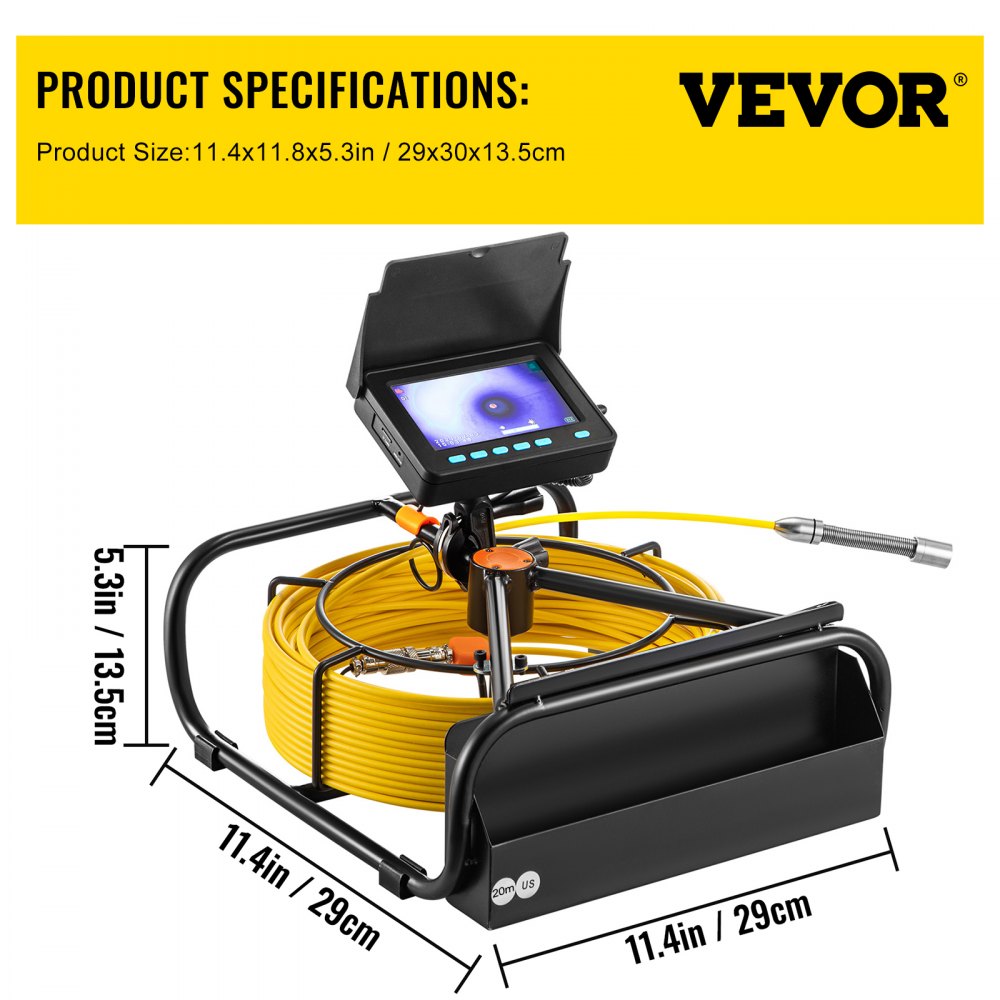 AMITOOLS Sewer Camera, 65.6FT 4.3