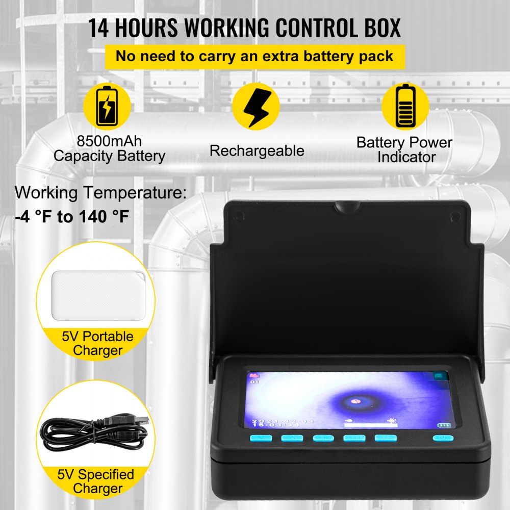 AMITOOLS Sewer Camera, 98.4 ft/30 m, 4.3