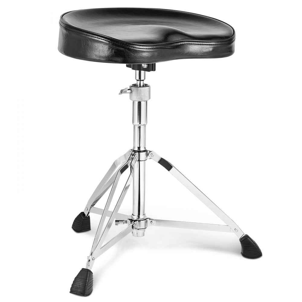 AMITOOLS Drum Throne, 21.3-26.4 in / 540-670 mm Height Adjustable, Padded Drum Stool Seat with Anti-Slip Feet 5A Drumsticks 500 lbs / 227 kg Maximum Weight Capacity, 360° Swivel Drum Chair for Drummers