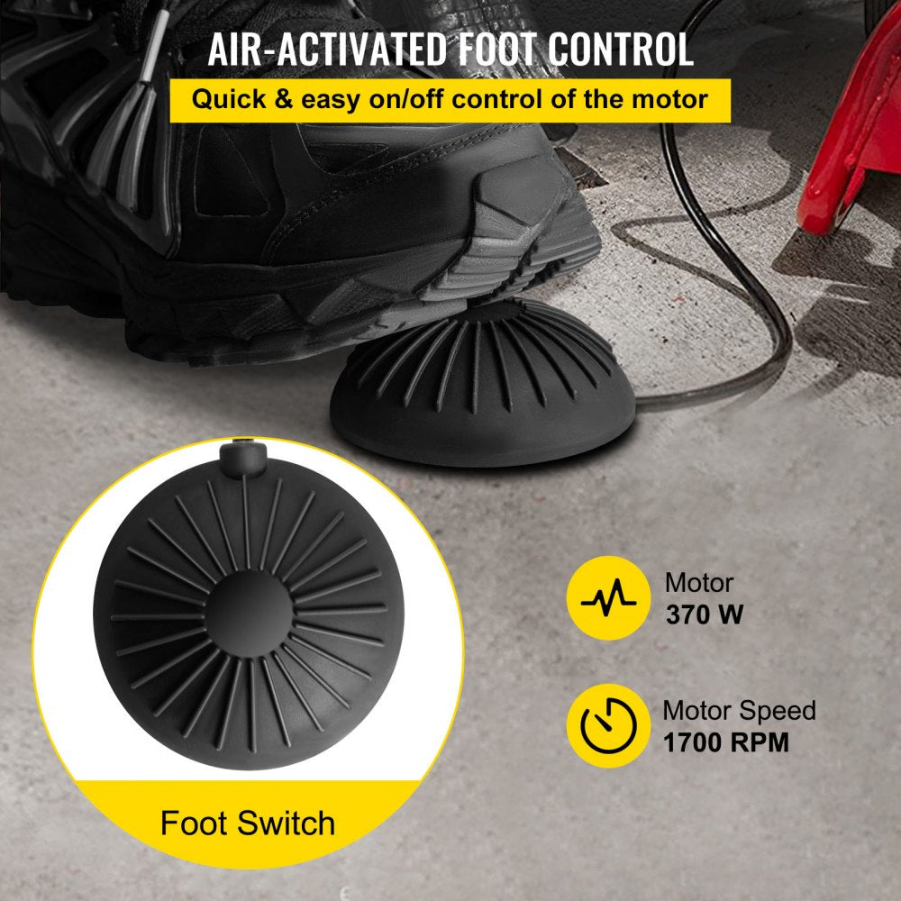 AMITOOLS 75FT x 1/2 Inch Drain Cleaning Machine, 370W Electric Drain Auger, Portable Sewer Snake Auger Cleaner with Cutters & Air-Activated Foot Switch for 2