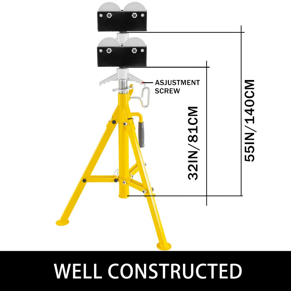 AMITOOLS 0.5-12 inch Roller Pipe Stand Adjustable Height 32